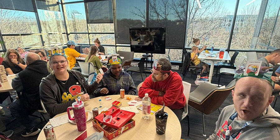 Bethel clients sharing a meal