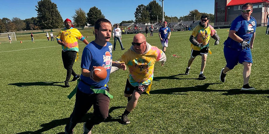 Bethel clients playing football